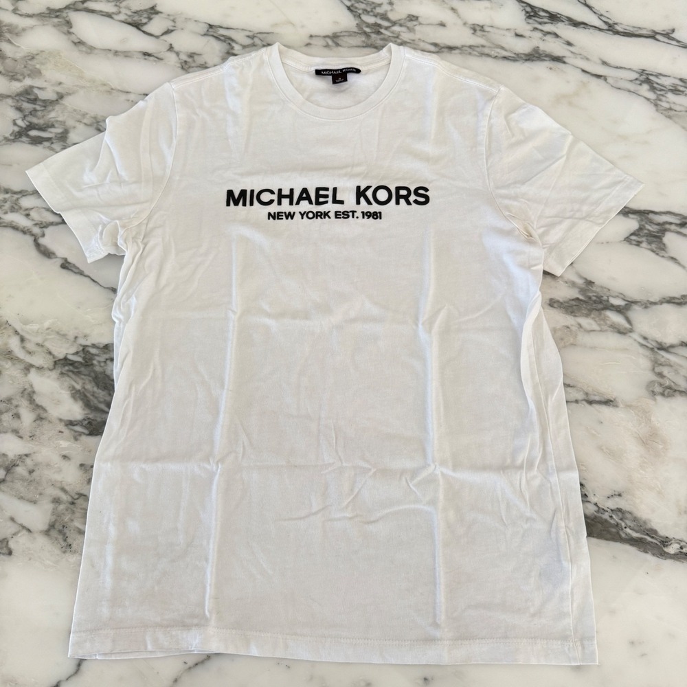 Michael Kors Men's Short Sleeve Cotton T- shirt, Size Medium